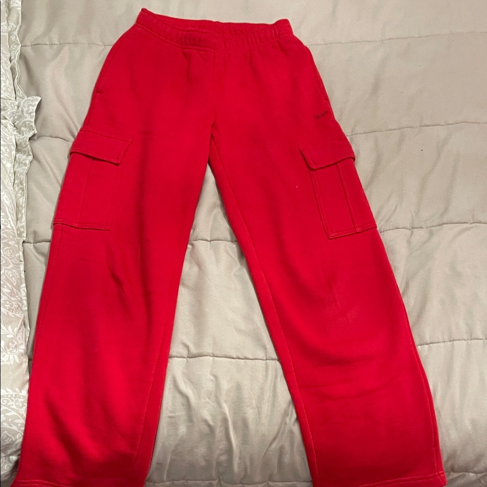 Aritzia Bright Red Straight Leg Pants